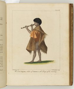 Illustration från A journal of a voyage to the South Seas: in His Majestys ship, the Endeavour, 1794 (handkolorerad gravyr)